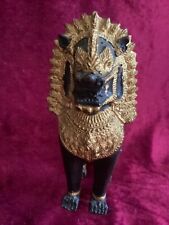 Tempellöwe Fu Hund Fo Hund massiv Bronze Tibet feuervergoldet