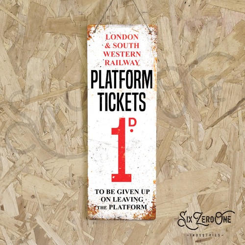 Bahnsteig tickets blechschild - tickets,