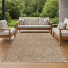 Teppich In- und Outdoor mit Jute-Optik vielseitig einsetzbar in Beige/Braun