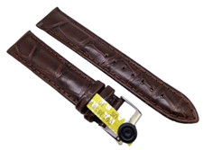 Uhrenarmband echt Louisiana Fullcut Kroko Uhrband 21/18 mm Farbe braun  / 59