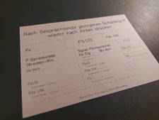 Vordruck für OB-Fernsprecher und Fernmelde-Wanbretter 70er Jahre Bundesbahn