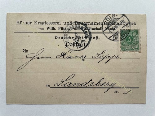 Postkarte reklame 1896 - reklame, köln