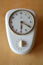 Junghans Keramik Wanduhr Küchenuhr Max Bill Ära, Kurzzeitmesser 50er Vintage TOP