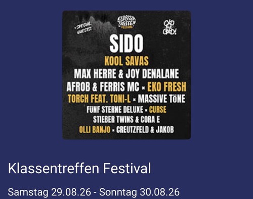 Klassentreffen festival ticket - festival,