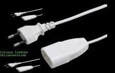 3X  Euro Verlängerung 3m weiß Buchse Stecker Verlängerungskabel Kabel Kupplung