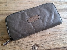Fred & Bruder Leder grau  Portmonee Geldbörse