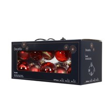 Decoris Weihnachtskugeln aus Glas Ø 5, 6, 7 cm rot 20 Stück  Weihnachtskugeln
