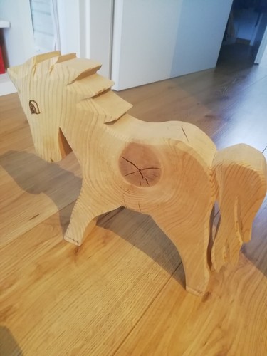 Deko holzpferd handarbeit - ,