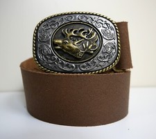 Ledergürtel in schoko - Hirschkoppel