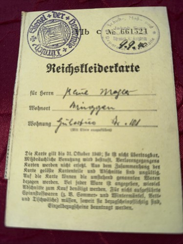 Reichskleiderkarte türnich - reichskleiderkarte,