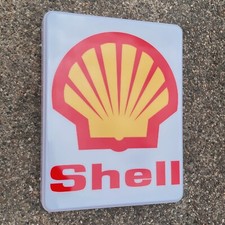 SHELL LED BELEUCHTET LEUCHTKASTEN GARAGE SCHILD AUTOMOBILIA BENZIN PETROLIANA