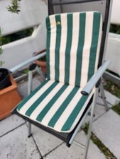 Gartenstuhlauflagen für niedriglehner  (set  4 stck.)  weiß /grün