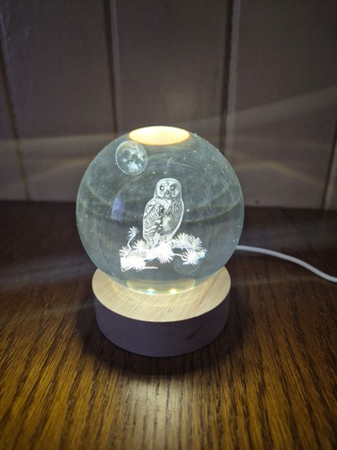 Hologramm glaskugel eule - hologramm,