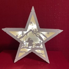 Weißer Holz Stern mit Sehr Schöner Beleuchtung Weihnachten