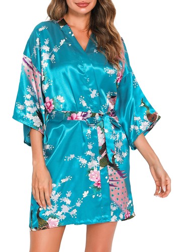 Kimono satin robe morgenmantel - kimono,