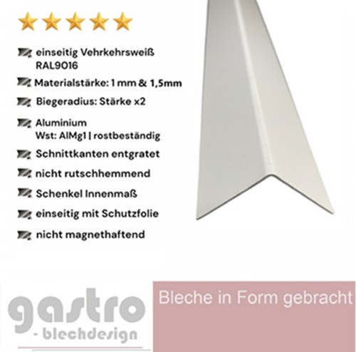 Alu winkel weiß - weiß, mm