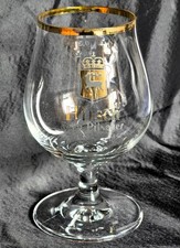 Rarität! Vintage altes Hirsch Bräu Pilsener Bierglas  Biertulpe BVauchglas 0,3