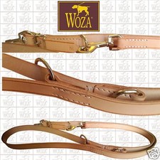 Premium Hundeleine Handgenäht Vollleder WOZA Rindlederleine Runde Kanten L21830