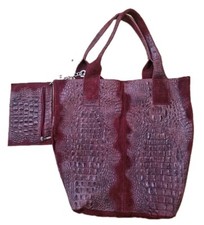 Damen Echtleder TASCHE aus Italien Farbe Bordeaux NEU Geschenk🎁 Frauentag