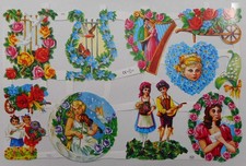 Glanzbilder Vogel Blume Kinder Harfe Karre Rose Posiebilder Deko Mamelok 68