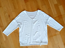 Dame; Bluse; Shirt; Schlupfbluse mit Bindeband; Gr 38/40/M; weiß
