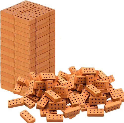 100 stück mini ziegelsteine - 100, mini-ziegelsteine