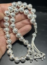 Tesbih desenli 52GR. 10mmFull Gümüş Tespih 925 Silber Gebetskette Rosary Misbaha