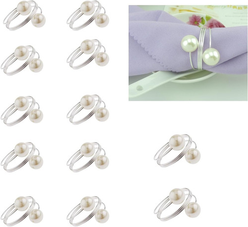 10pcs silber perle serviette - 10pcs,