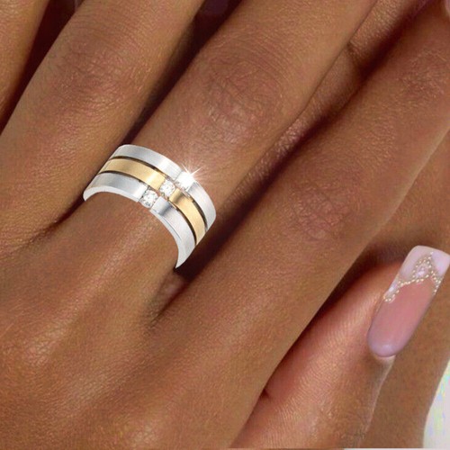 Damenring breit 585 gold 13g - damenring,