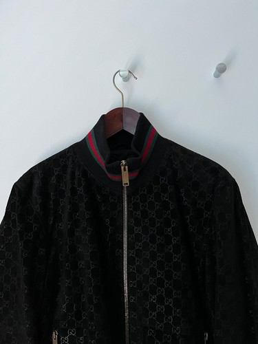 Gucci lederjacke size - m, padded