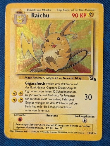 Pokémon raichu fossil - 14/62, |