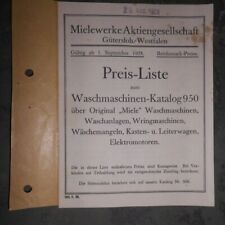 ORIG. Reklame Broschüre Miele Gütersloh WESTFALEN KATALOG NR 950 1928 PREISLISTE