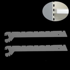 RK0378= 4x Konsolen Paar T37 weißaluminium Tegometall Fachboden Wandregal Gondel