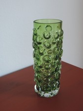 VINTAGE GRÜN GLAS NOPPEN BUBBLE VASE 70er JAHRE