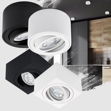 LED Aufbaustrahler flach 230V rund eckig Decken Aufbau Spot 5W 50° Set Milan-S
