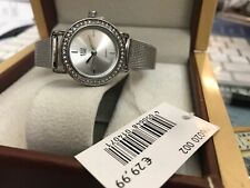 Elegante Damenuhr OSCO mit Simili-Steinen hübsch & niedlich, Melanese Armband