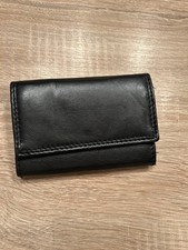 Geldbörse Portemonnaie Damen echt Leder schwarz neuwertig Wallet 
