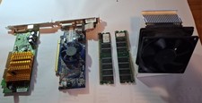 PC-Teile Konvolut – 2 Grafikkarten, 2 RAM-Riegel DDR400, CPU-Kühler–Retro-Hard