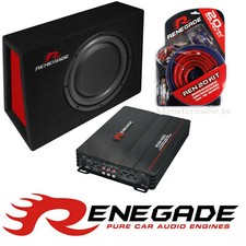 Renegade Set 2 Flach-Subwoofer 4-Kanal Verstärker Lautsprecher Auto Komplettset