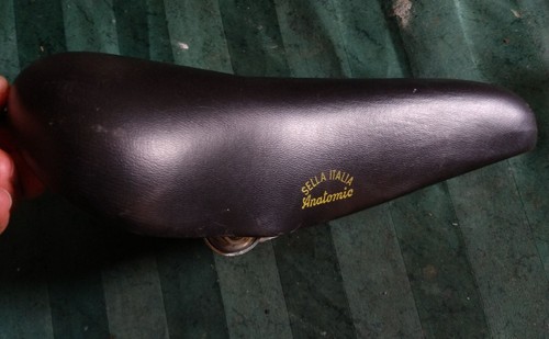 Vintage damen leder sattel - leder,