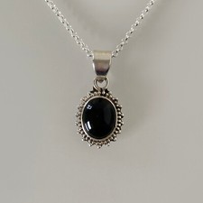 Silber kette onyx - silber-kette, verziert