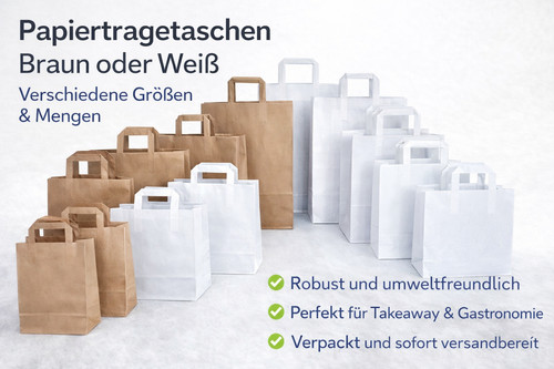 Papiertüten mit flachhenkel - mit,