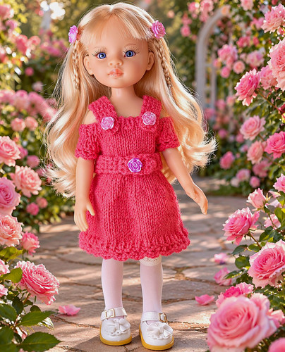 Strick puppenkleid rosa pink - strick,