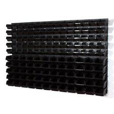 Wandhalterung für Werkzeuge, Nägel und Schrauben 135 schwarze Behälter + Bretter