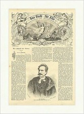 A. v. Liezen Mayer ungarischer Maler Kolb Bart Mantel München Holzstich E 6955