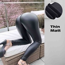 Damen Skinny PU Leder Leggings