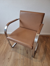 Brno Armlehnstuhl Ludwig Mies van der Rohe cognac/Gestell chrom (Leder Saddle 68