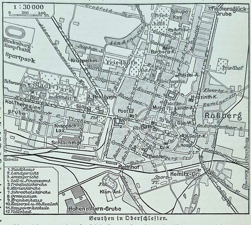 Alte lithographie beuthen - alte, in