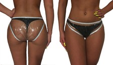 soft PVC Damen Slip 20053L klar glänzend sexy Plastikhose Gummihöschen Pants