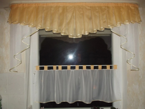 Gardine set teilig gelb - gardine,